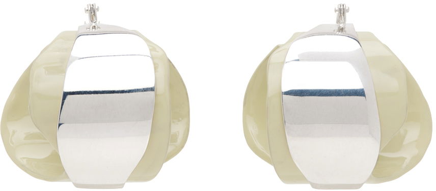 Náušnice Jil Sander Two-Toned Earrings Šedá | J12VG0056_J12027, 0