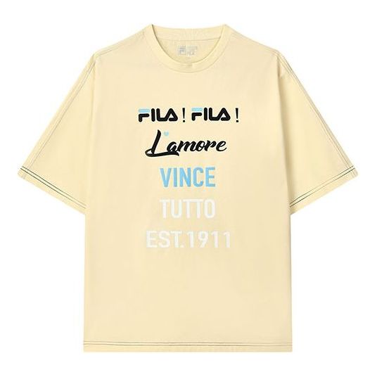 Tričko FILA Letters Logo Print Sport Loose Fit T-Shirt Žltá | F11M133183F-YE, 0