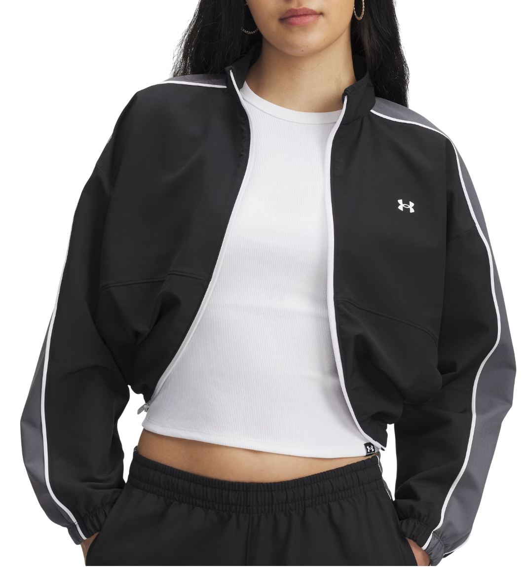 Bunda Under Armour Rival Swoven Cropped Full-Zip Track Jacket Šedá | 6003715-003, 0