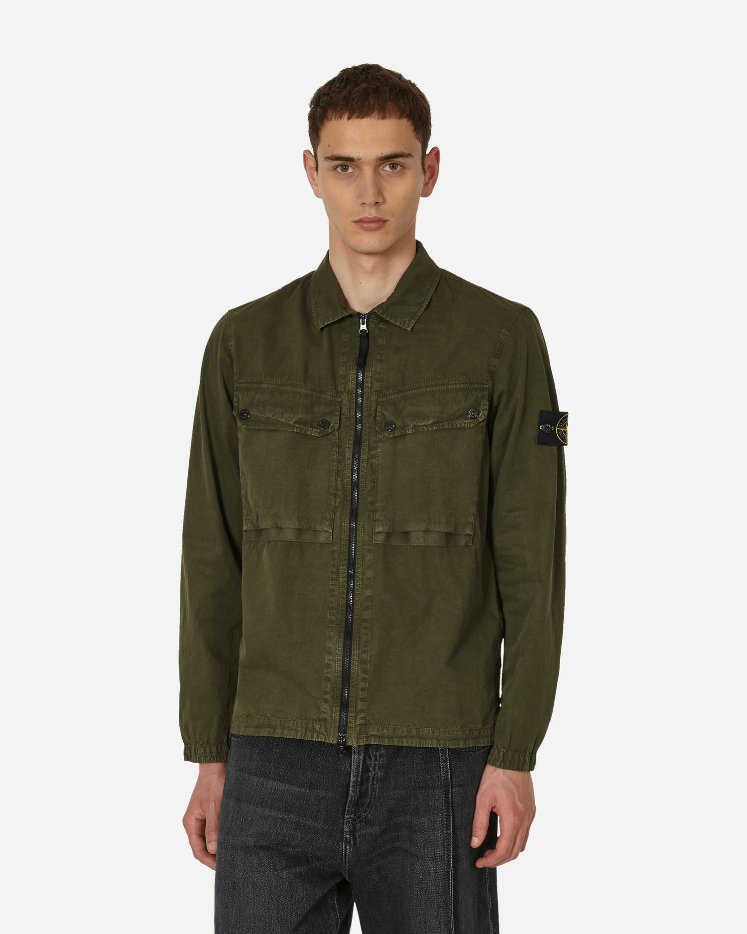 Košeľa Stone Island Garment Dyed Overshirt Olive Zelené | 7915102WN V0158, 1