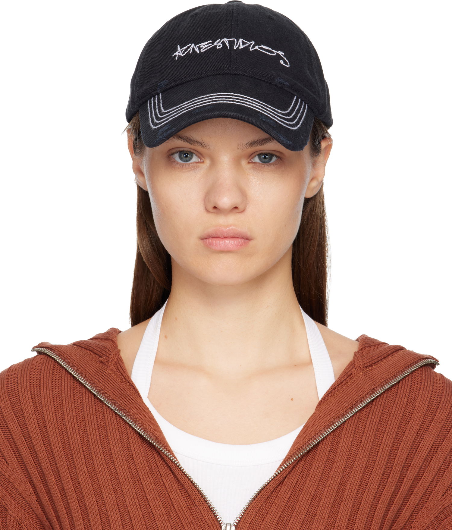 Šiltovka Acne Studios Acne Studios Embroidered Logo Twill Cap Čierna | C40438-, 0