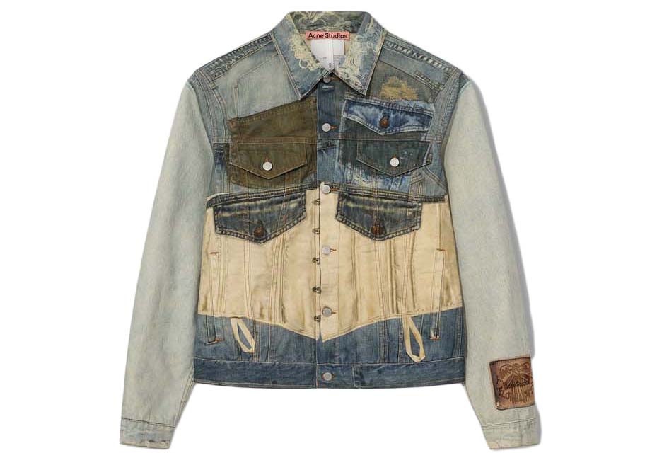 Bunda Acne Studios Printed Fitted Jacket Mid Blue Šedá | B90747-863, 0