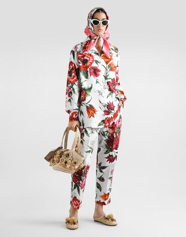 Nohavice Dolce & Gabbana Dolce & Gabbana Floral Print Poplin Trousers Rôznofarebný | FTDC3THS5TQHA5PB, 1