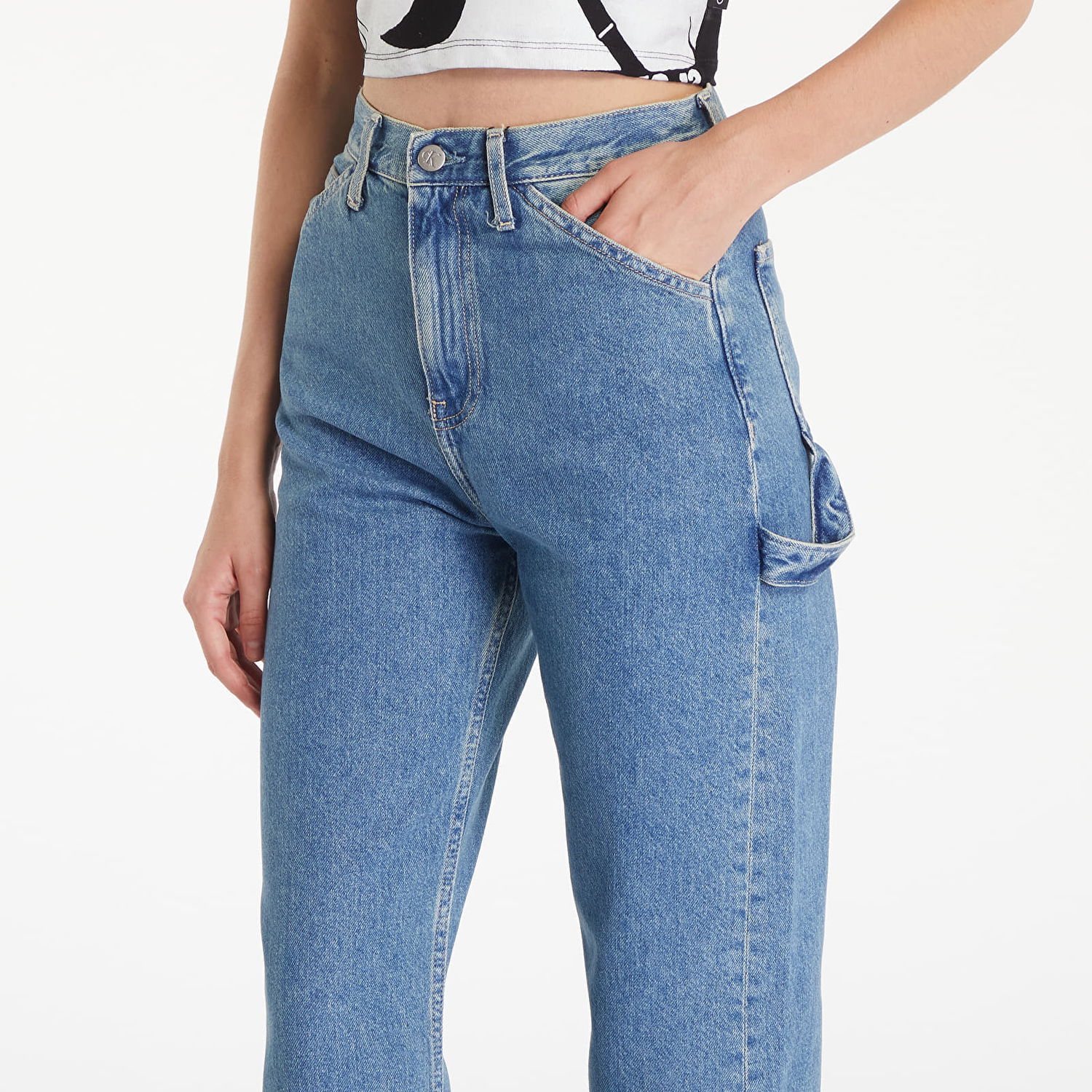Džínsy CALVIN KLEIN High Rise Straight Denim Light Modrá | J20J223718 1AA, 1