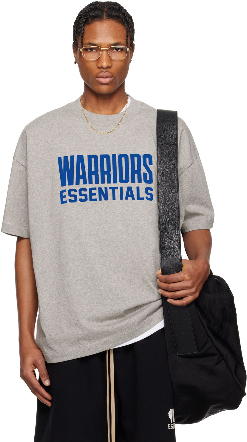 Tričko Fear of God Fear of God ESSENTIALS NBA Warriors Short Sleeve T-Shirt Šedá | 125AL244102F