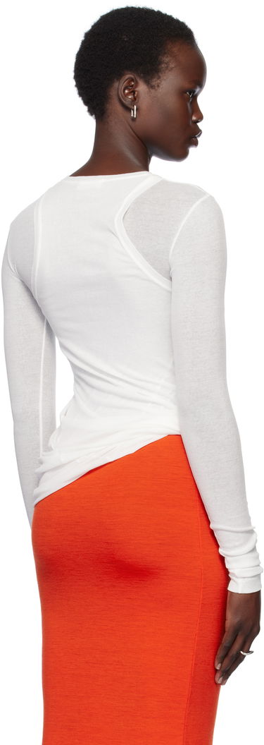 Tričko Jil Sander Jil Sander Crewneck Long Sleeve T-Shirt Biela | J02NH0012_J20249, 2