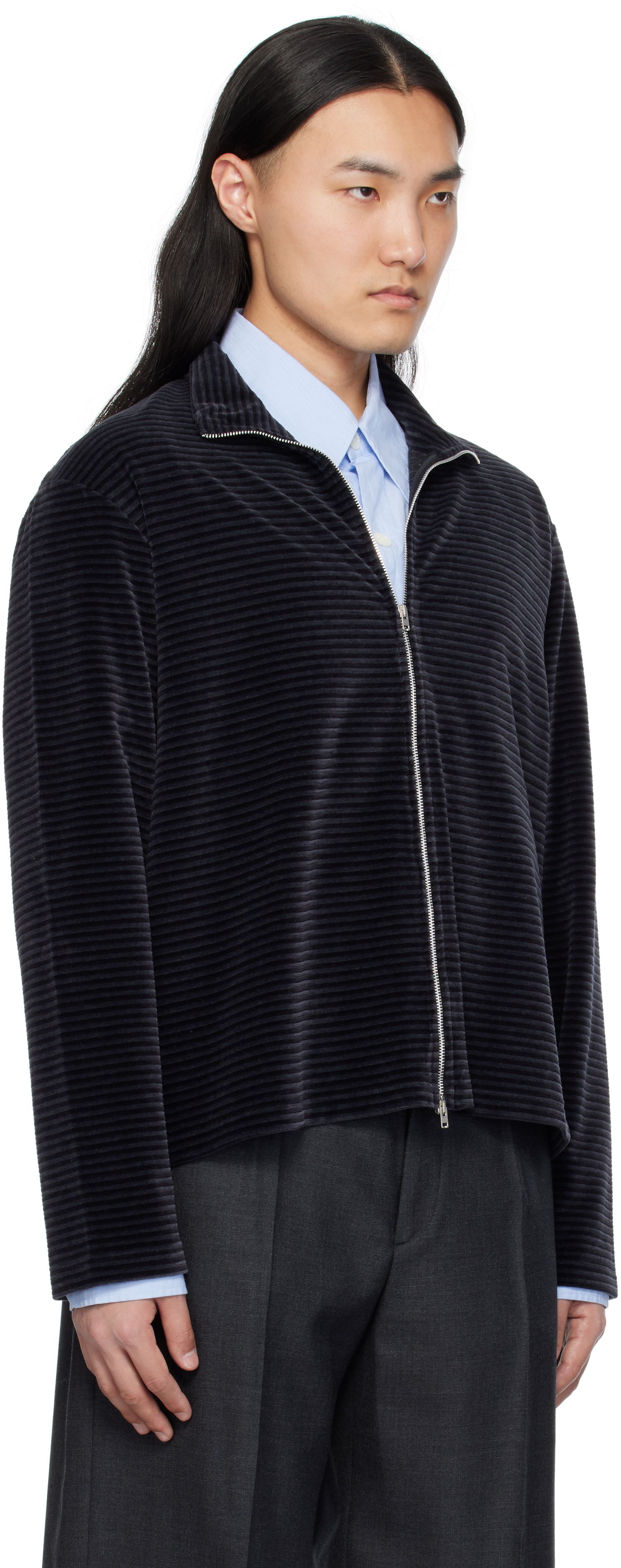 Sveter OUR LEGACY Our Legacy Shrunken Full-Zip Track Jacket Čierna | M4243SPS, 1