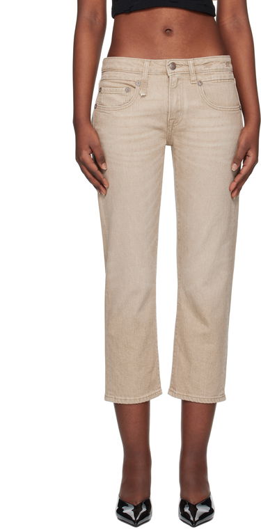 Džínsy R13 R13 Boy Straight Cropped Jeans Béžová | R13W0091-D288A, 0