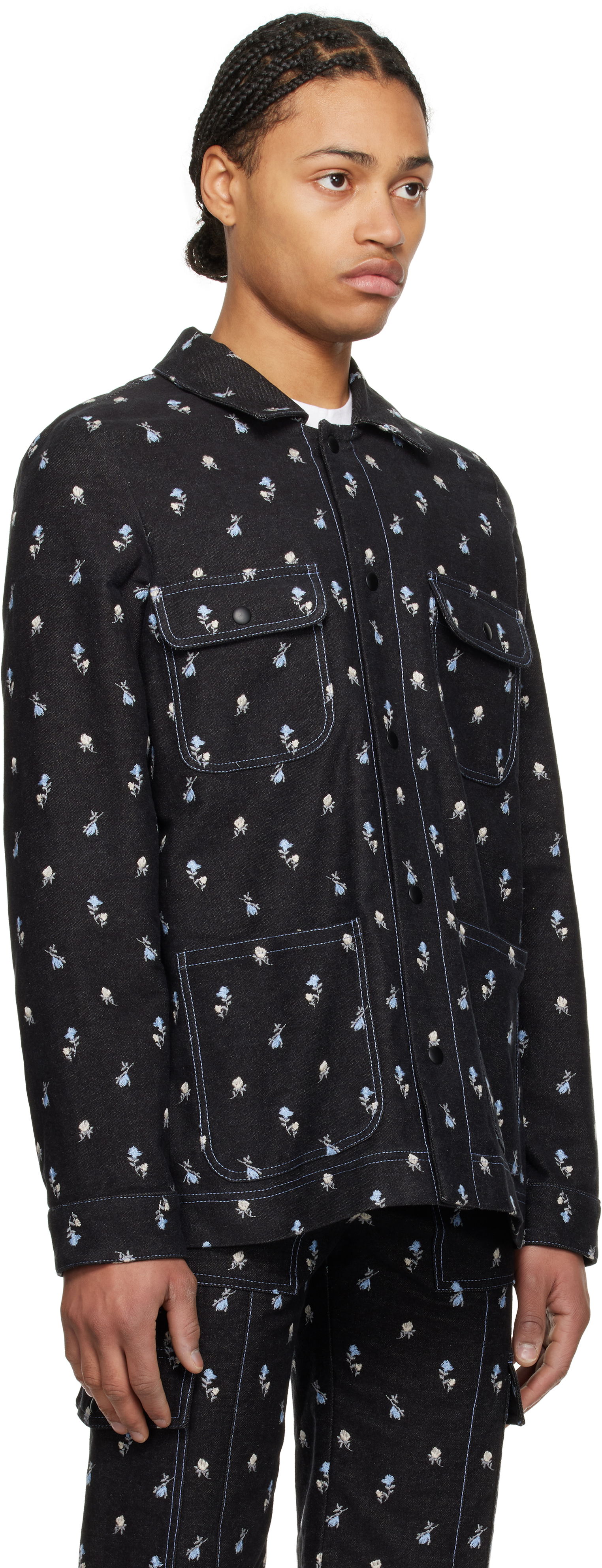 Anna Sui Embroidered Roses Barn Jacket