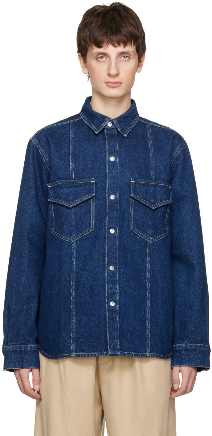 Košeľa Nanushka Denim Shirt Modrá | NM22FWTP01657, 0