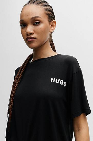 Tričko BOSS HUGO Relaxed-Fit Pyjama T-Shirt Čierna | 50490707, 1