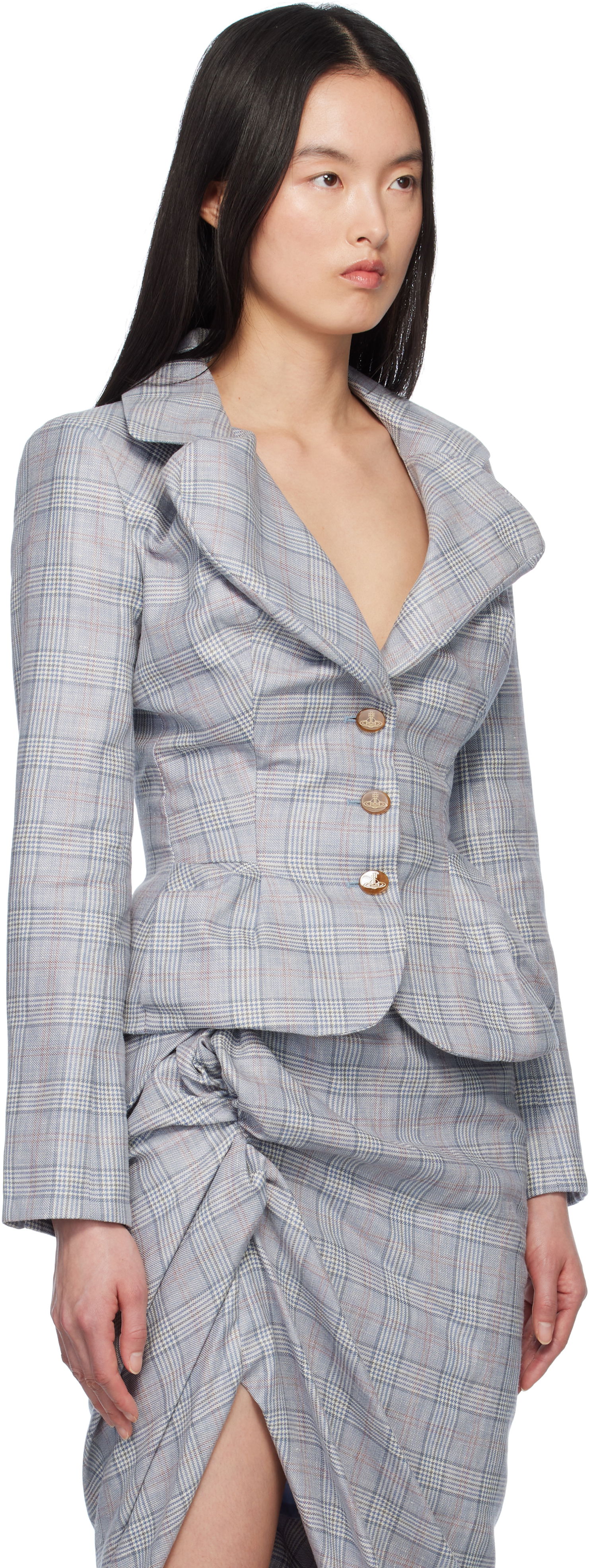 Súprava Vivienne Westwood Vivienne Westwood Drunken Prince of Wales Check Blazer Modrá | 1401007G-W013L-, 1