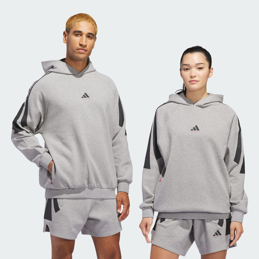 Mikina adidas Performance Basketball Spacer Hoodie Šedá | JD7466, 0