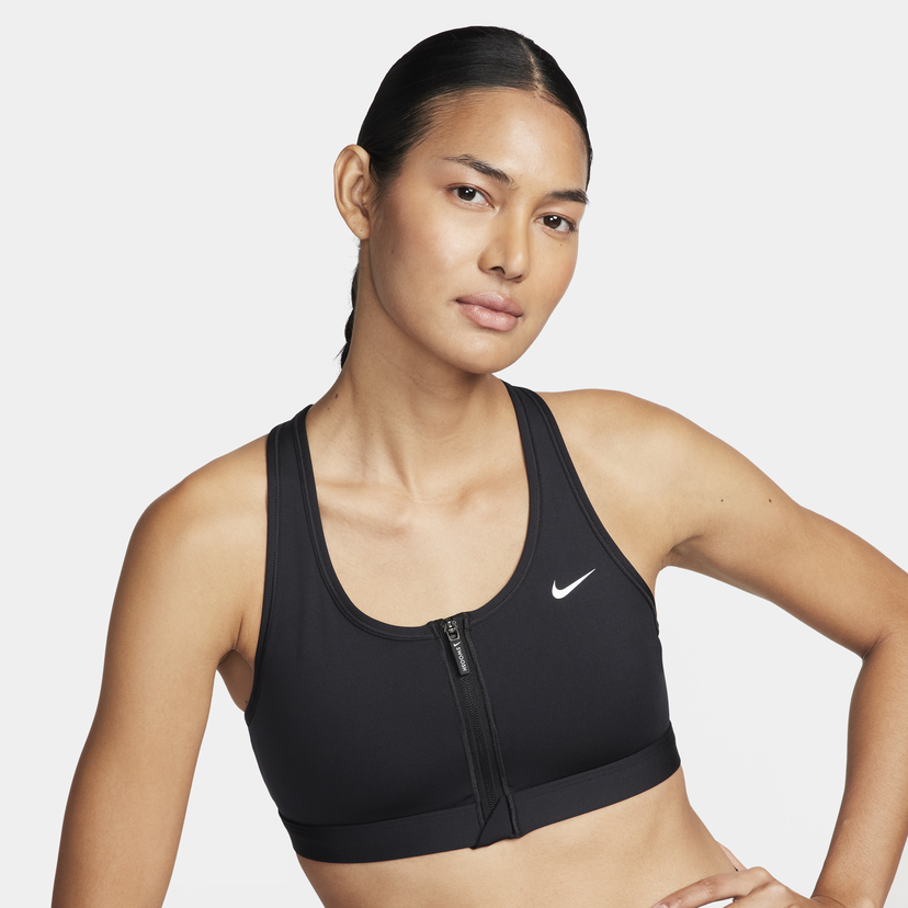 Podprsenka Nike Swoosh Front Zip Medium-Support Padded Sports Bra Čierna | FN2731-010