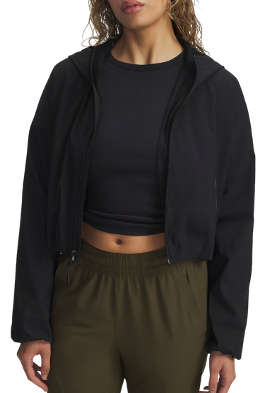 Vetrovka Under Armour Unstoppable Woven Ripstop Hooded Cropped Full-Zip Jacket Čierna | 6005967-003, 0