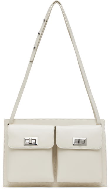 Taška cez rameno BY FAR Double Pocket Shoulder Bag Biela | MWBSB024LL002WH020PL, 0