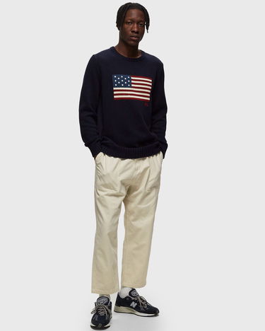 Sveter Polo by Ralph Lauren Flag Intarsia Crewneck Navy | 710718281006, 2