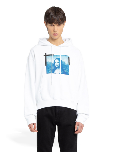 Mikina Off-White Monalisa Over Hoodie Biela | OMBB037C99FLE0050145