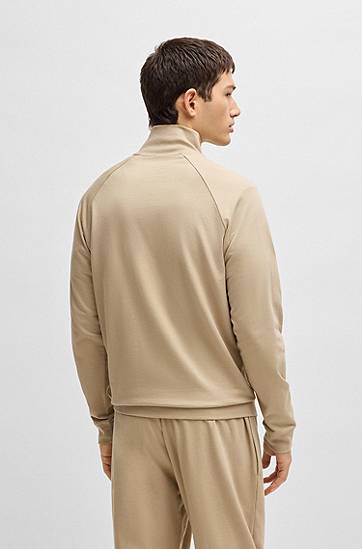 Bunda BOSS BOSS Cotton-Terry Zip-Up Jacket Béžová | 50535823, 1