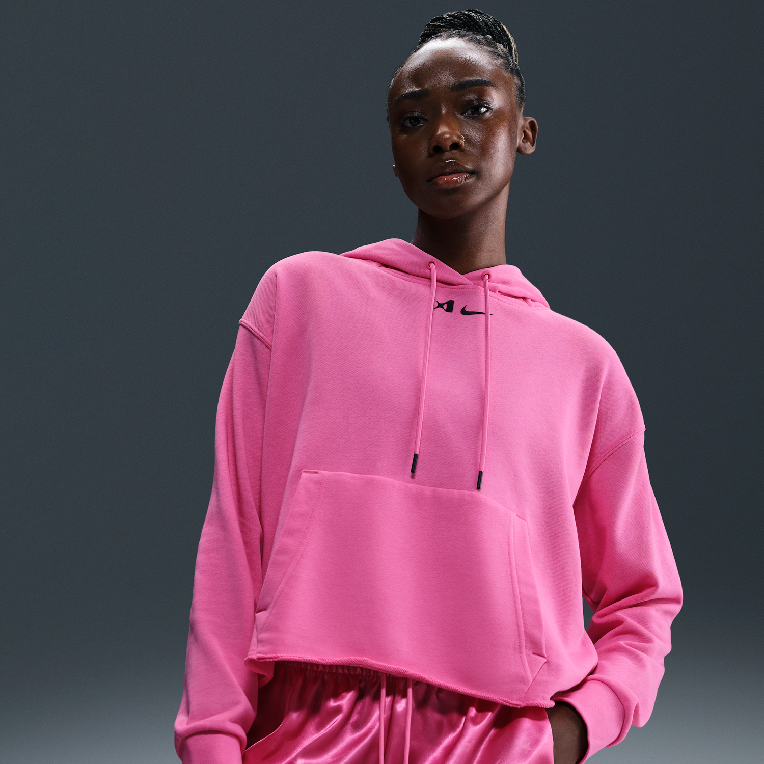 Mikina Nike A'ja Wilson Loose Cropped Basketball Hoodie Ružová | HM7707-684, 0