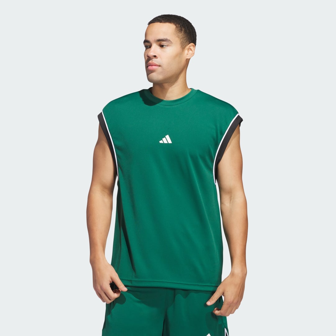Tielko adidas Performance Sleeveless Basketball Jersey Zelené | JN4721, 0