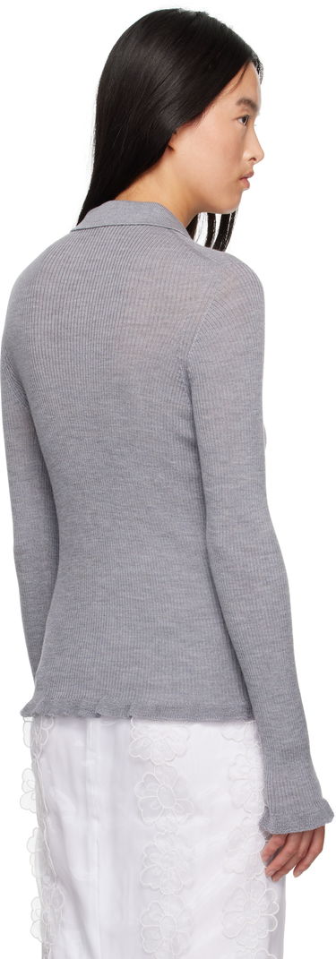 Polo tričko Cecilie Bahnsen Fitted Polo Top Šedá | 3.24KNI50004 ODA TOP, 2