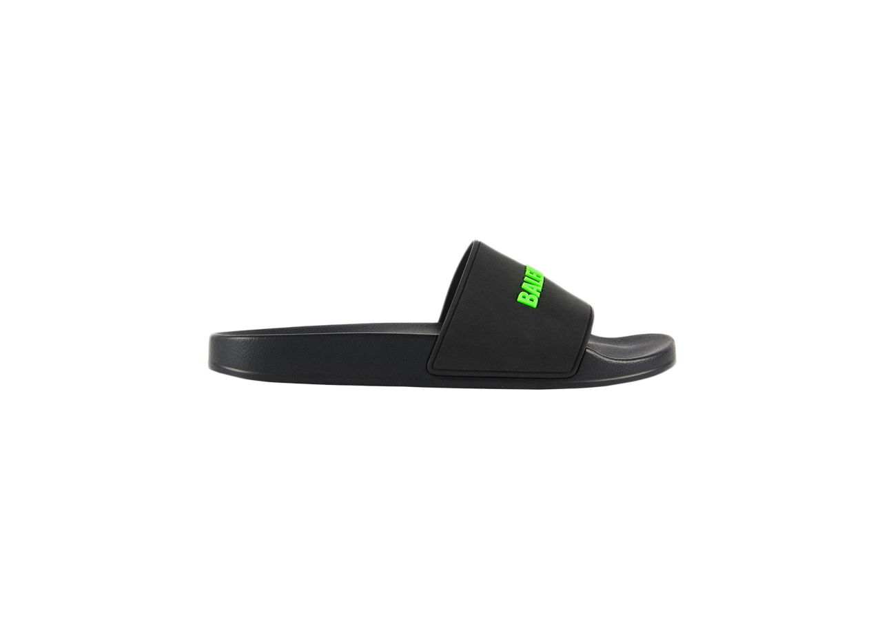 Tenisky a topánky Balenciaga Pool Slide Black Fluo Green Čierna | 565826W1S811030, 0