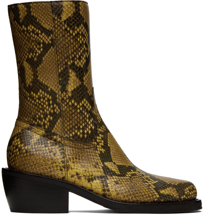 Tenisky a topánky Dries Van Noten Dries Van Noten Snake Print Boots Žltá | MS232-753-541