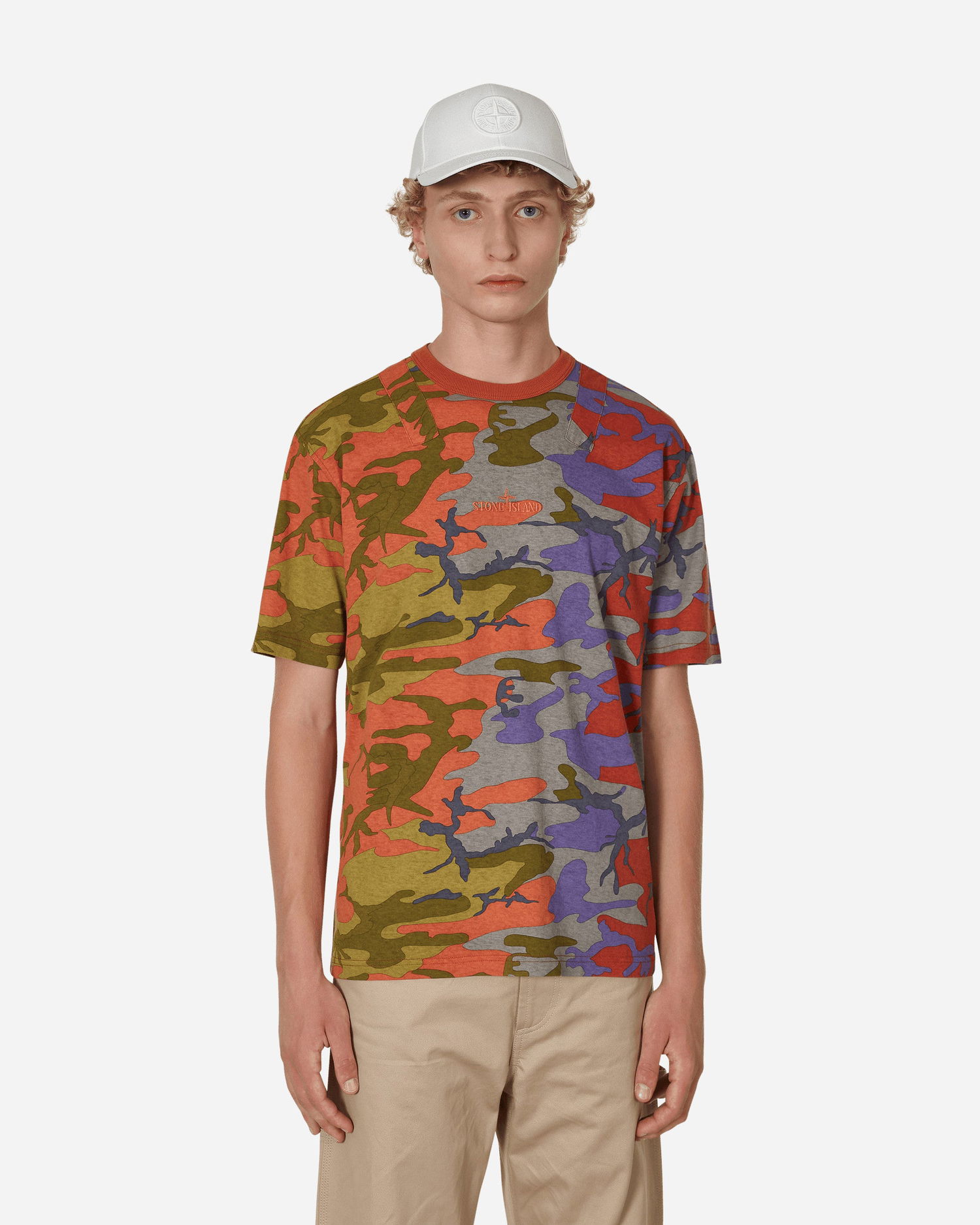 Tričko Stone Island Heritage Camo Logo T-Shirt Oranžová | 77152070000 V0015, 0