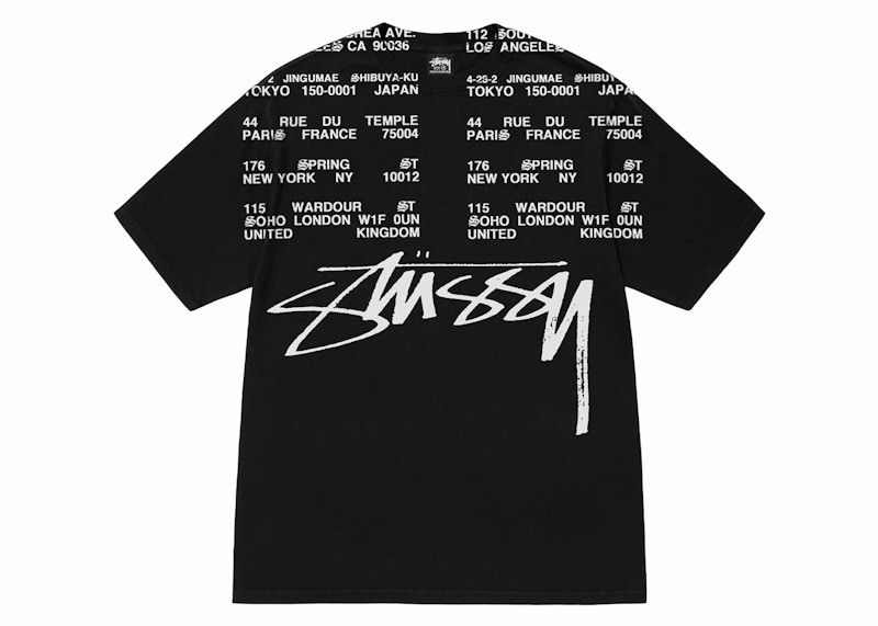 Tričko Stüssy Locations Pigment Dyed T-Shirt Čierna | 1905004-0001