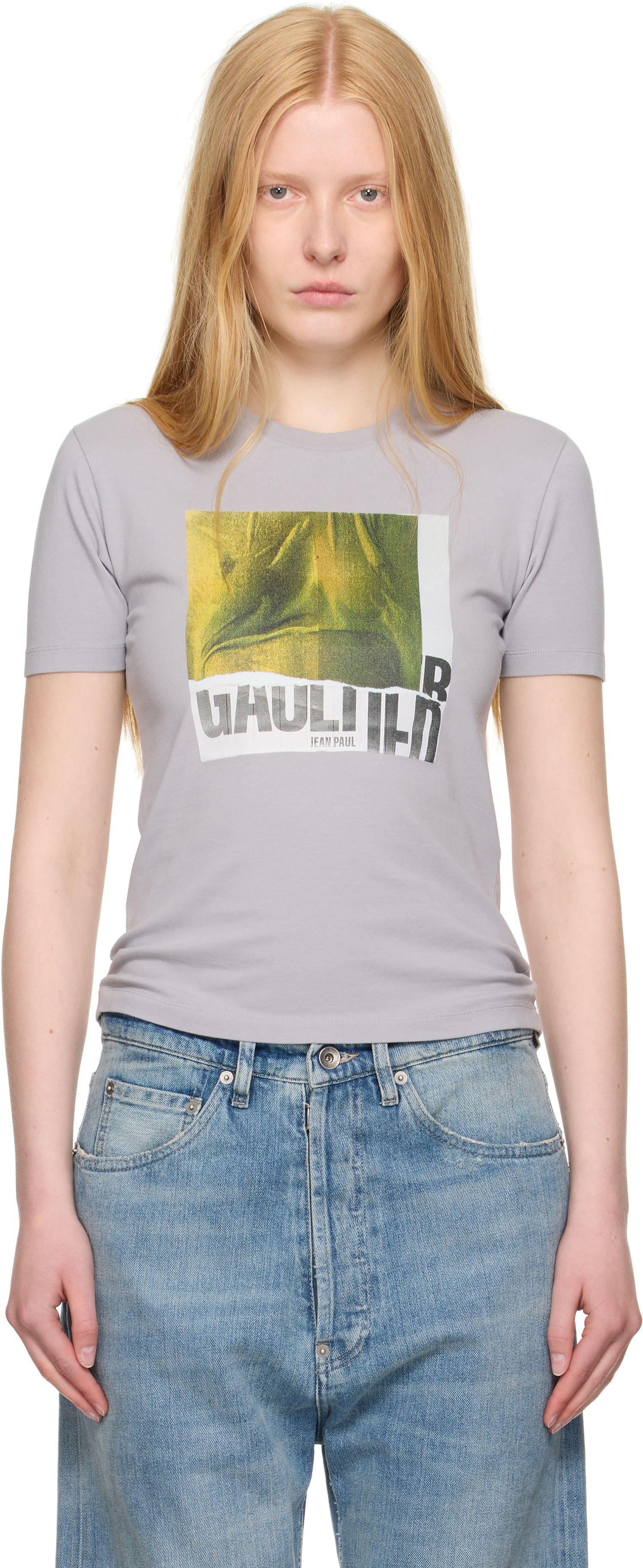 Tričko Jean Paul Gaultier Jean Paul Gaultier Cotton Water Print T-Shirt Šedá | 25/03-W-TO294-J002-134812, 0