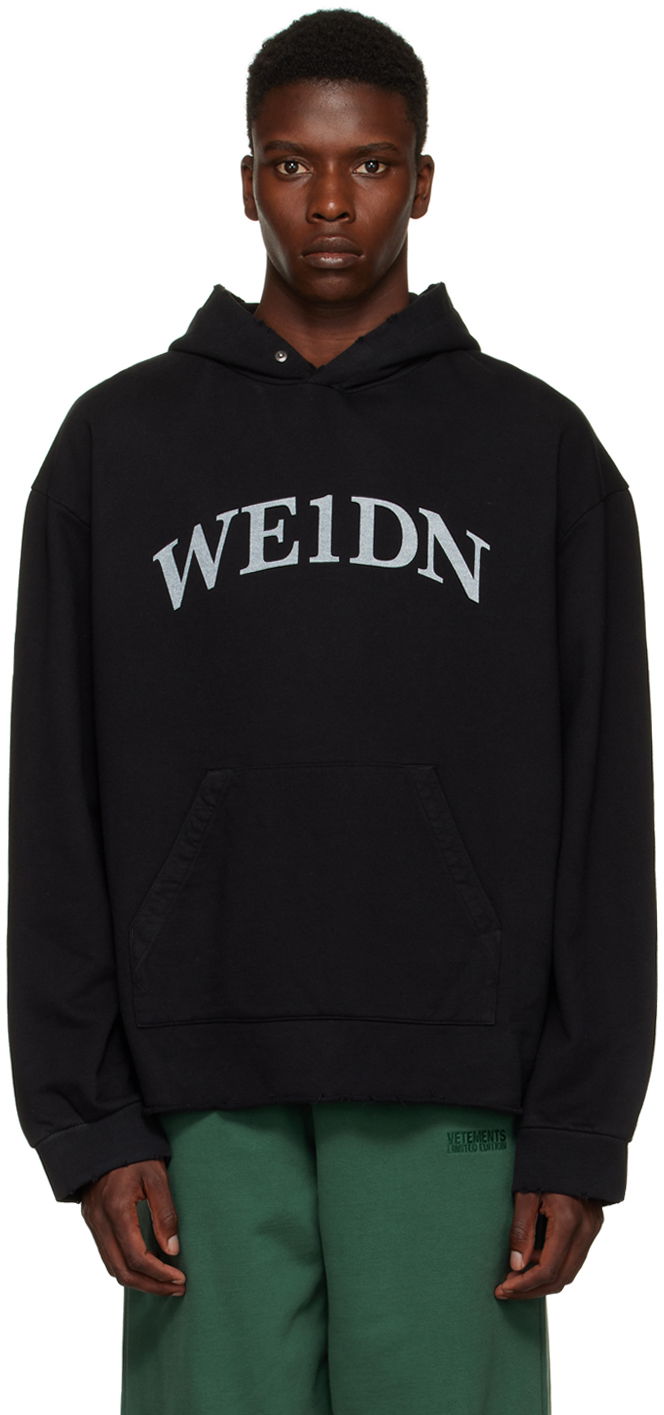 Mikina We11done Distressed Hoodie Čierna | WD-TH3-22-716-U-BK, 0