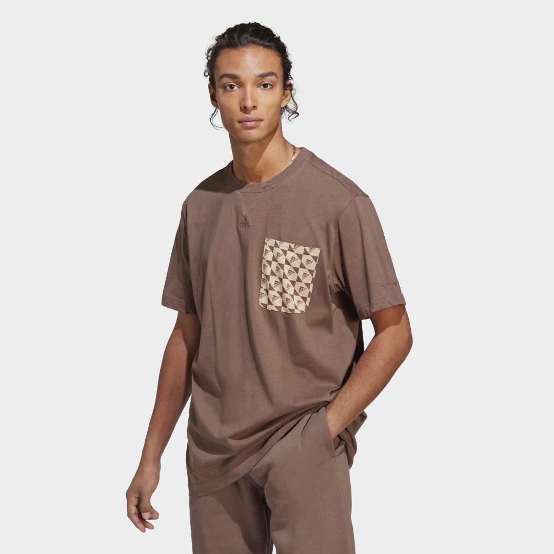 Tričko adidas Originals ALL SZN x Logomania Tee Hnedá | IM1271, 1