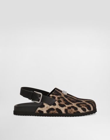 Tenisky a topánky Dolce & Gabbana Dolce & Gabbana Canvas Leopard Print Mules with Back Strap Hnedá | A80465A6A87HY13M, 0