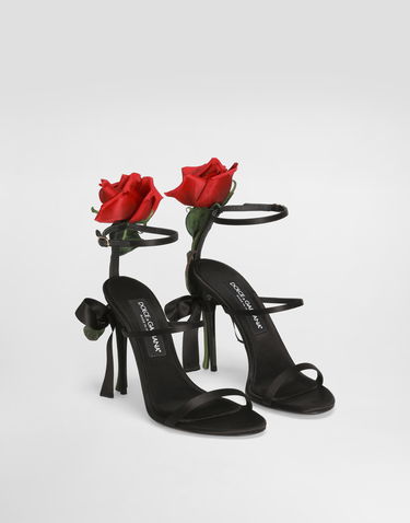 Doplnky Dolce & Gabbana Dolce & Gabbana Satin Rose Embellished Heels Čierna | CR1817A763080999, 1