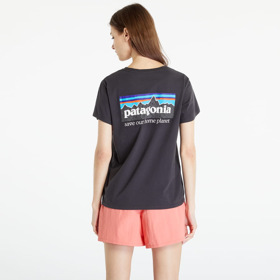 Tričko Patagonia P-6 Mission Organic T-Shirt Čierna | 37560 INBK, 0