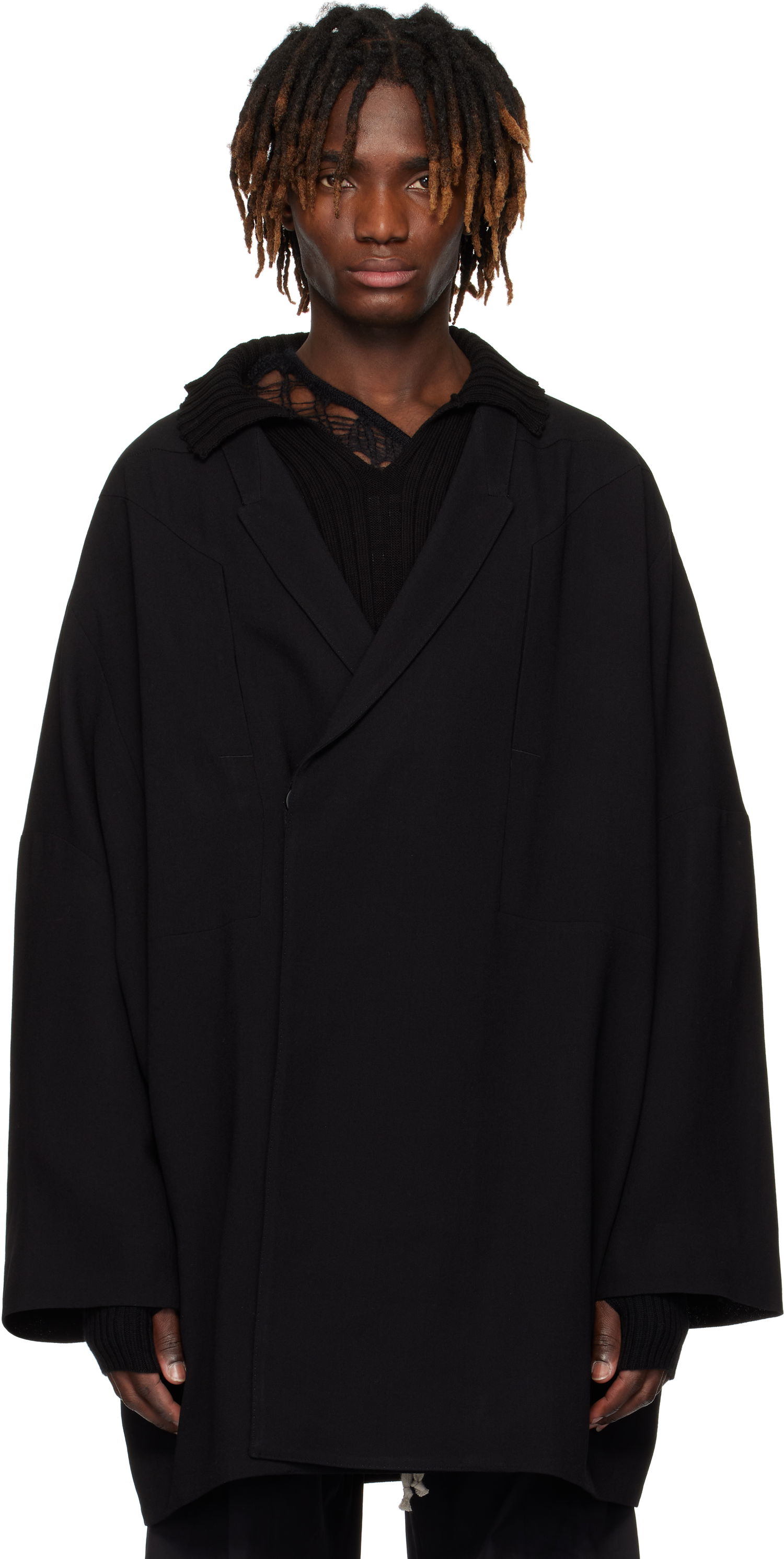 Kabáty Rick Owens Rick Owens Oversized Arrowhead Jacket Čierna | RU01E5751 WA, 0