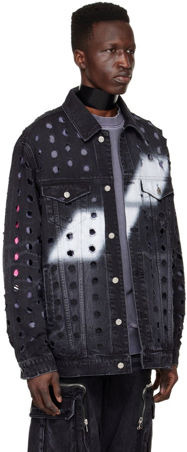 Bunda We11done We11done Distressed Logo Denim Jacket Čierna | WD-DJ1-22-355-U-WB, 1
