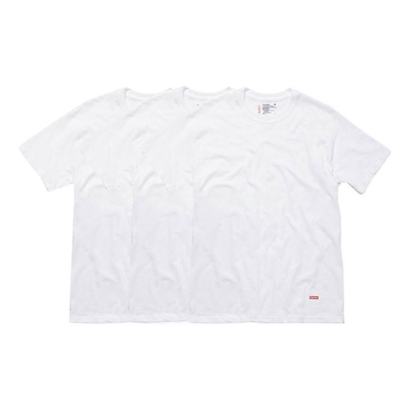 Tričko Supreme Hanes Tagless Tees (3 Pack) Biela | SUP-FW17-03, 0