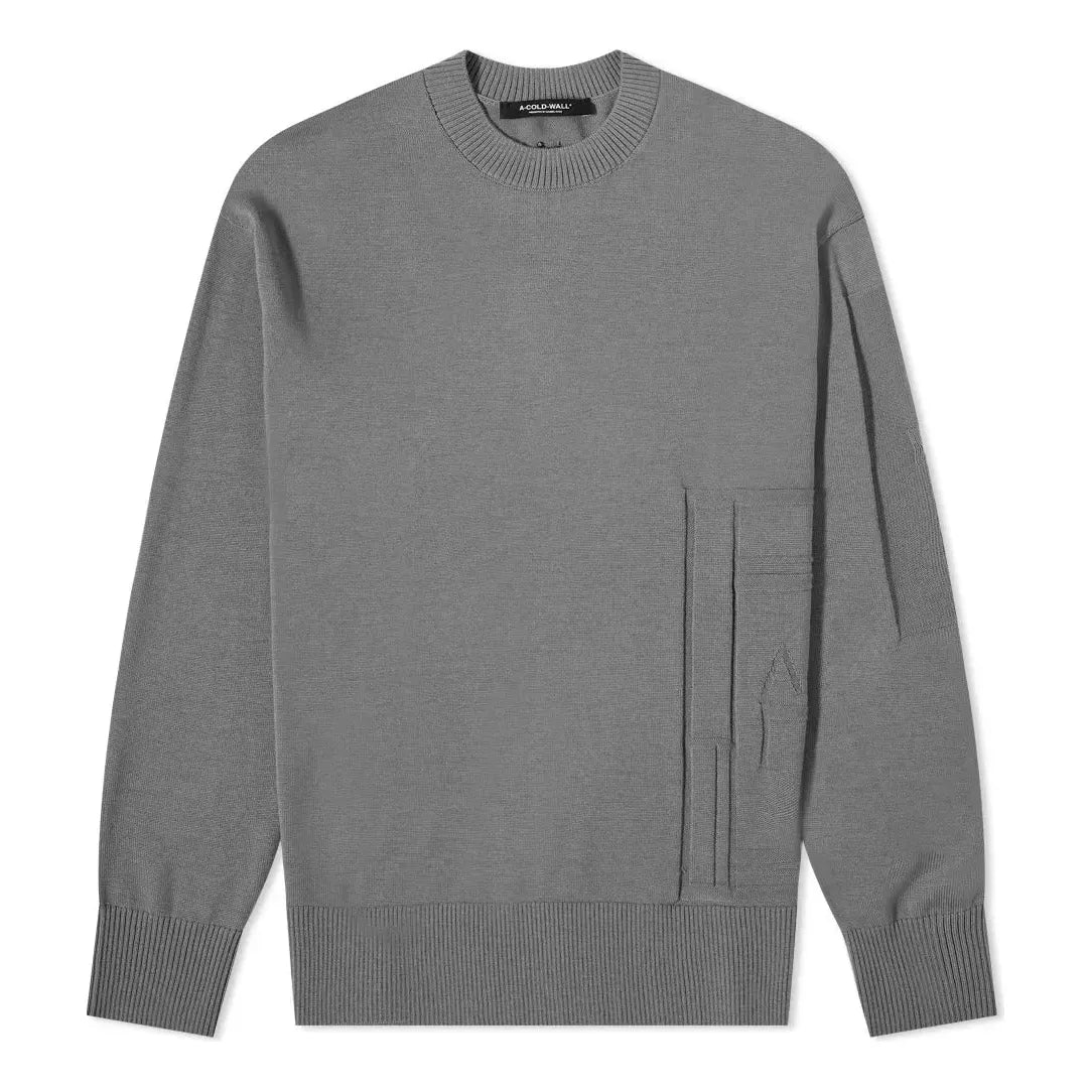 Sveter A-COLD-WALL* A-COLD-WALL* Intarsia Logo Knit Sweater Šedá | ACWMK058-MIDGRE, 0