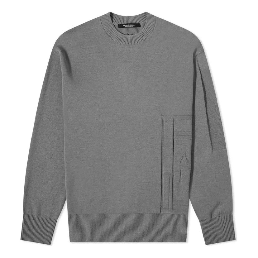 Sveter A-COLD-WALL* A-COLD-WALL* Intarsia Logo Knit Sweater Šedá | ACWMK058-MIDGRE