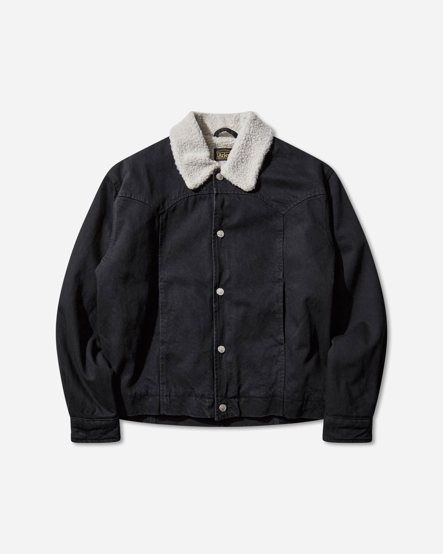 Kabáty Aries Sherpa Denim Car Coat Čierna | AR7120004 Black, 1
