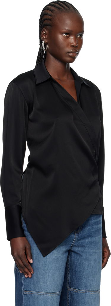 Košeľa Helmut Lang Helmut Lang Relaxed Wrap Satin Blouse Zelené | O09HW501, 4