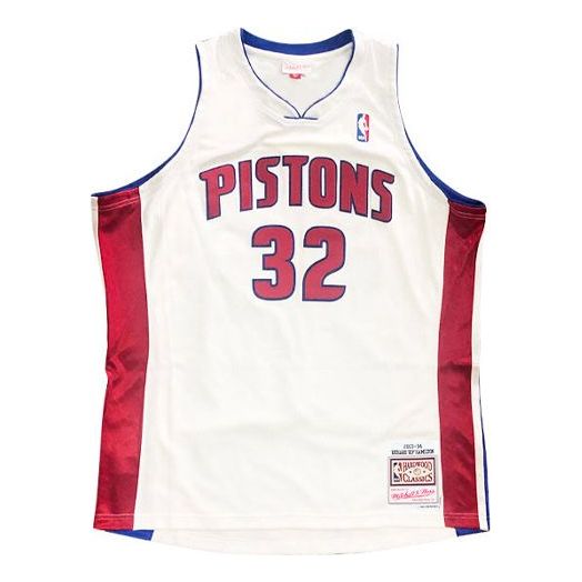 Dres Mitchell & Ness Mitchell & Ness Pistons Basketball Jersey Biela | SMJYGS18165-DPIWHITRHM03