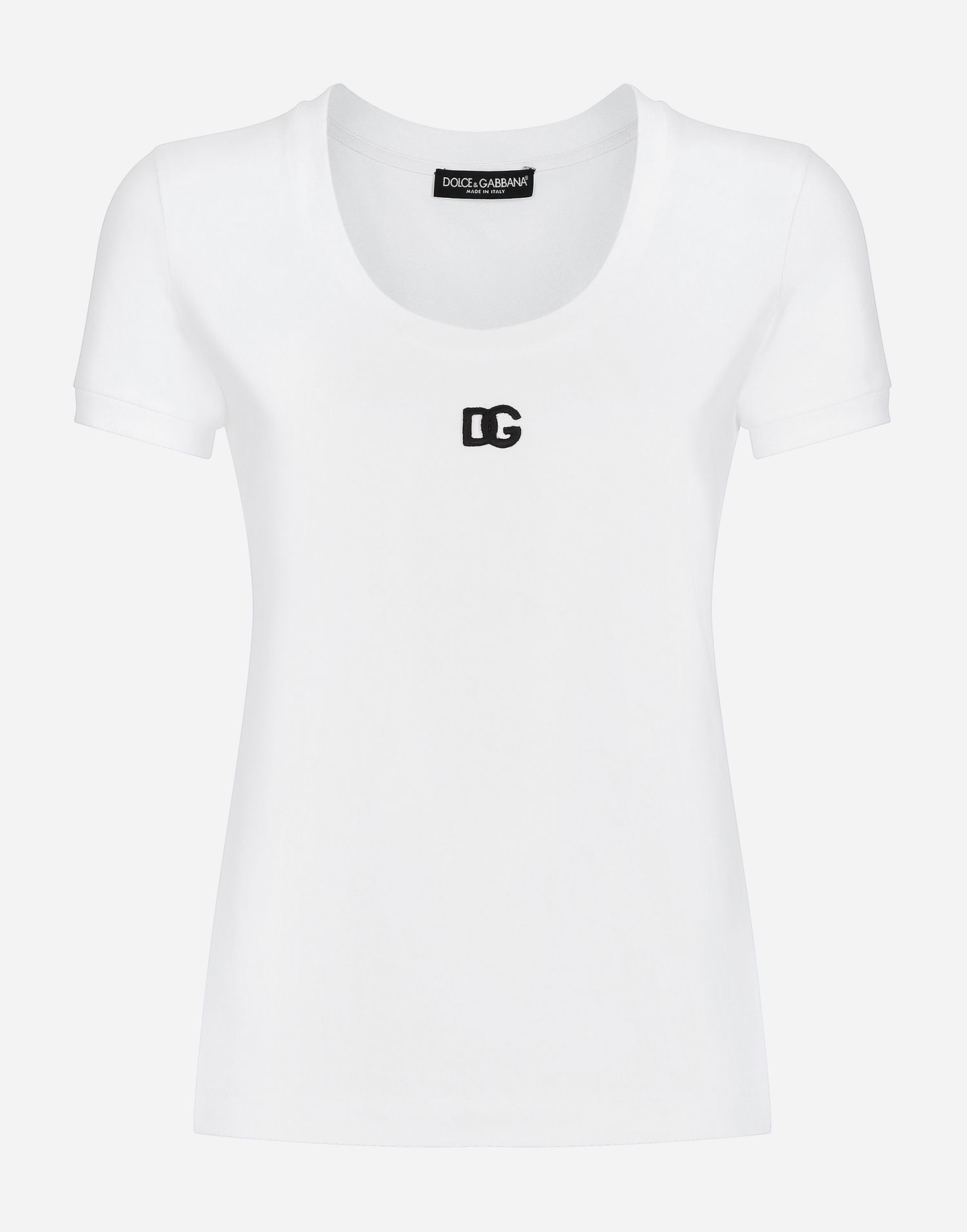 Tričko Dolce & Gabbana Jersey T-shirt With Dg Logo Biela | F8U71ZFUEEYW0800, 0