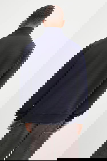 Mikina Carhartt WIP Chase Quarter-Zip Pullover Sweatshirt with Kangaroo Pocket Navy | I033665.00HXX, 2