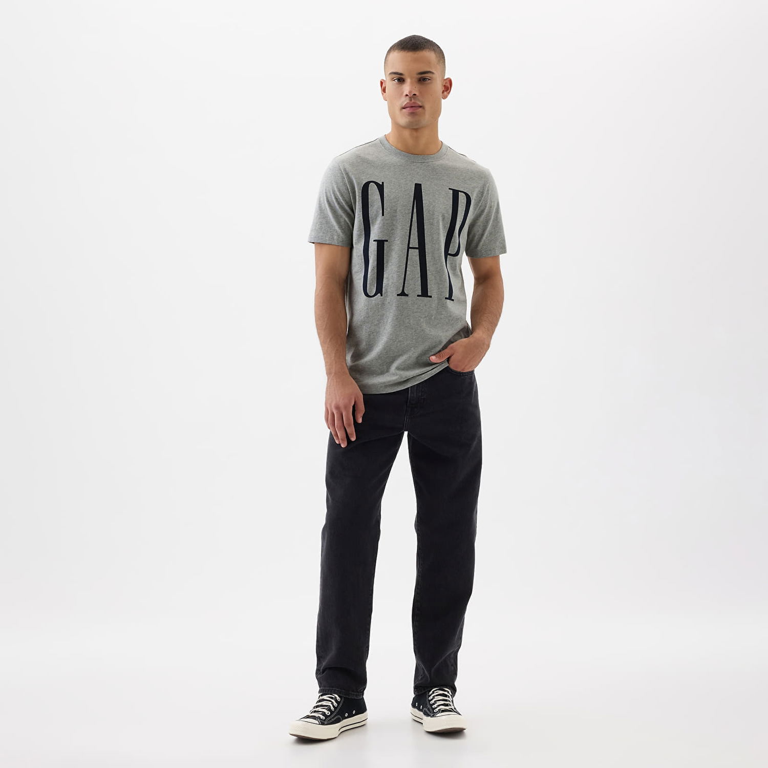 Tričko GAP Logo Tee Heather Grey Šedá | 866774-02, 1