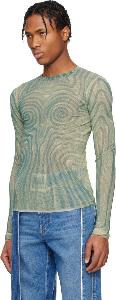 Tričko Jean Paul Gaultier Jean Paul Gaultier Spirale Print T-Shirt Zelené | 25/34-F-TO270-T587-0351, 3