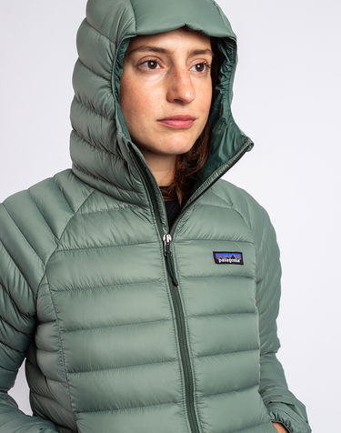 Prešívaná bunda Patagonia Down Sweater Hoody Zelené | 84712, 3