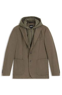Slim-fit jacket with integrated hoodie